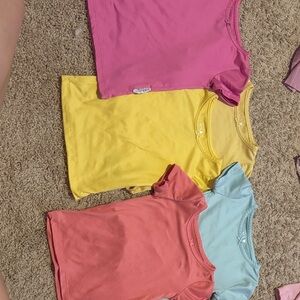 Vibrant Kids Short Sleeve Tee Set - Pink, Yellow, Coral, Light Blue